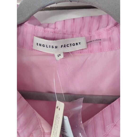 English Factory Striped Shirt Maxi Dress size 2X pink plus size NWTs Anthro - Picture 6 of 12